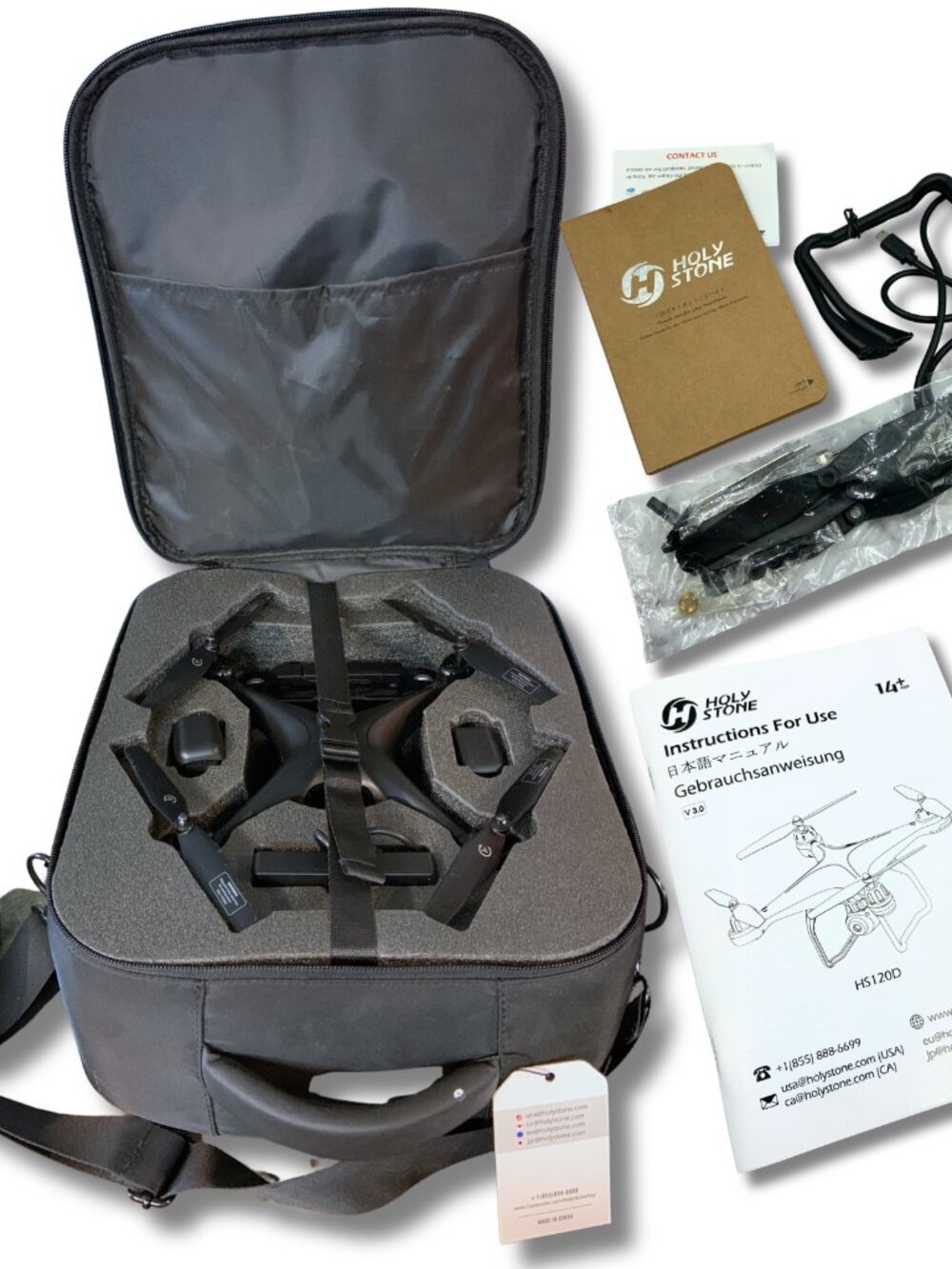 Holy Stone HS120D Quadcopter Drone 2K UHD FPV GPS w/ 2 Batteries and Backpack